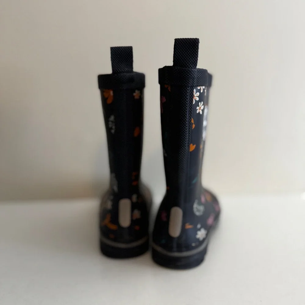 Reima Kids Navy Floral Waterproof Rain Boots Size US 11.5 EUR 29 Outerwear